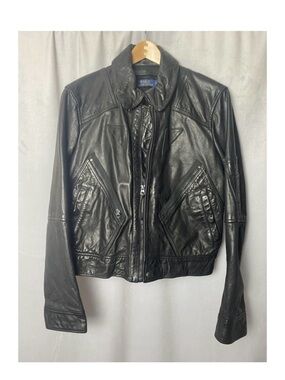 Ralph Lauren  VTG Leather Jacket Rugged Moto Gen X Motorcycle Ladies Y2K Large